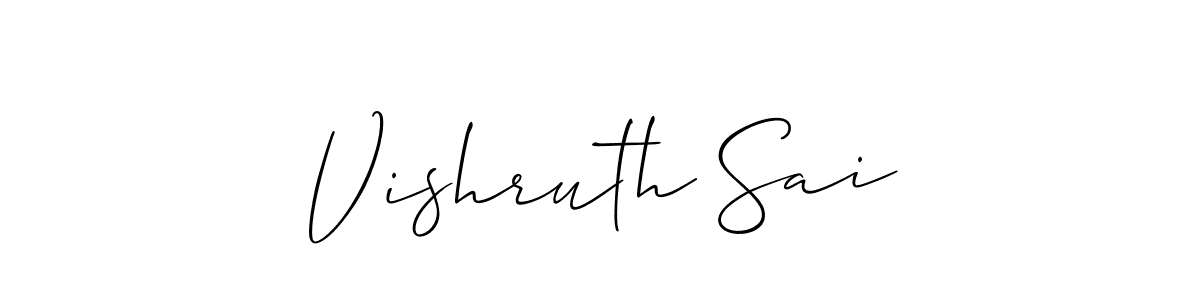 Allison_Script is a professional signature style that is perfect for those who want to add a touch of class to their signature. It is also a great choice for those who want to make their signature more unique. Get Vishruth Sai name to fancy signature for free. Vishruth Sai signature style 2 images and pictures png