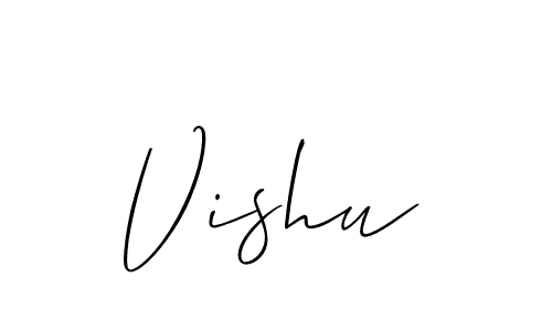 Vishu stylish signature style. Best Handwritten Sign (Allison_Script) for my name. Handwritten Signature Collection Ideas for my name Vishu. Vishu signature style 2 images and pictures png