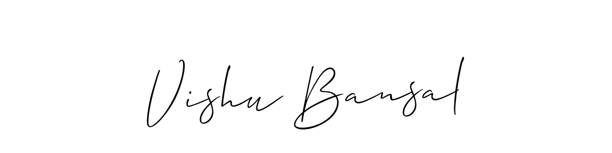 How to make Vishu Bansal signature? Allison_Script is a professional autograph style. Create handwritten signature for Vishu Bansal name. Vishu Bansal signature style 2 images and pictures png