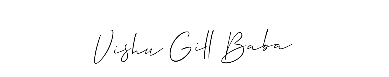 Check out images of Autograph of Vishu Gill Baba name. Actor Vishu Gill Baba Signature Style. Allison_Script is a professional sign style online. Vishu Gill Baba signature style 2 images and pictures png