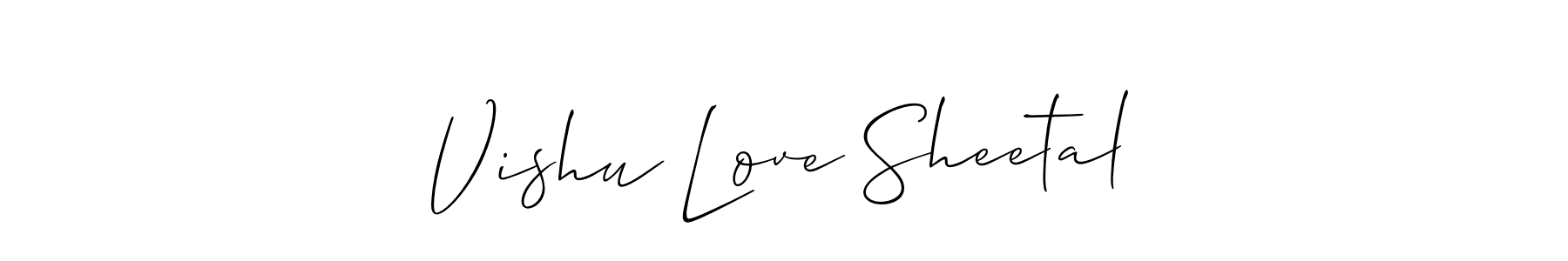 Use a signature maker to create a handwritten signature online. With this signature software, you can design (Allison_Script) your own signature for name Vishu Love Sheetal. Vishu Love Sheetal signature style 2 images and pictures png