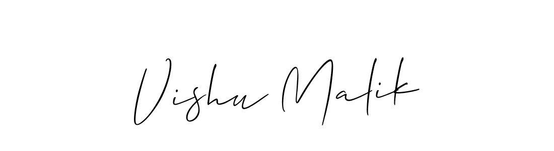 How to make Vishu Malik name signature. Use Allison_Script style for creating short signs online. This is the latest handwritten sign. Vishu Malik signature style 2 images and pictures png