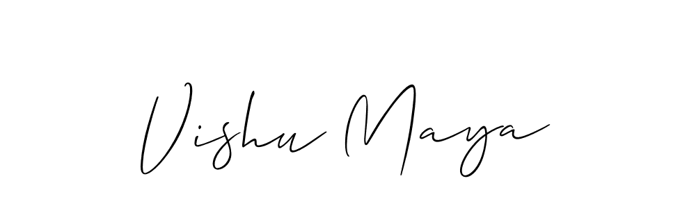 Best and Professional Signature Style for Vishu Maya. Allison_Script Best Signature Style Collection. Vishu Maya signature style 2 images and pictures png