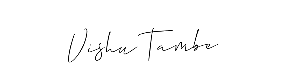 Use a signature maker to create a handwritten signature online. With this signature software, you can design (Allison_Script) your own signature for name Vishu Tambe. Vishu Tambe signature style 2 images and pictures png