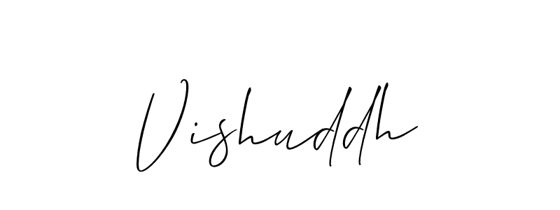 It looks lik you need a new signature style for name Vishuddh. Design unique handwritten (Allison_Script) signature with our free signature maker in just a few clicks. Vishuddh signature style 2 images and pictures png