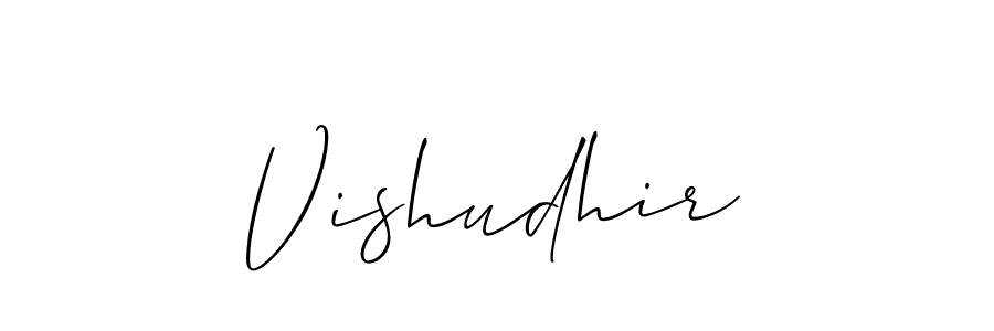 It looks lik you need a new signature style for name Vishudhir. Design unique handwritten (Allison_Script) signature with our free signature maker in just a few clicks. Vishudhir signature style 2 images and pictures png