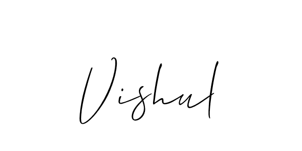 Vishul stylish signature style. Best Handwritten Sign (Allison_Script) for my name. Handwritten Signature Collection Ideas for my name Vishul. Vishul signature style 2 images and pictures png