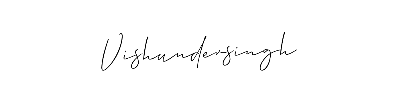 Design your own signature with our free online signature maker. With this signature software, you can create a handwritten (Allison_Script) signature for name Vishundevsingh. Vishundevsingh signature style 2 images and pictures png