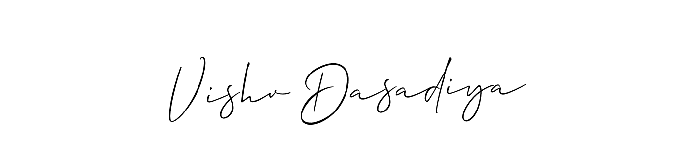 Design your own signature with our free online signature maker. With this signature software, you can create a handwritten (Allison_Script) signature for name Vishv Dasadiya. Vishv Dasadiya signature style 2 images and pictures png
