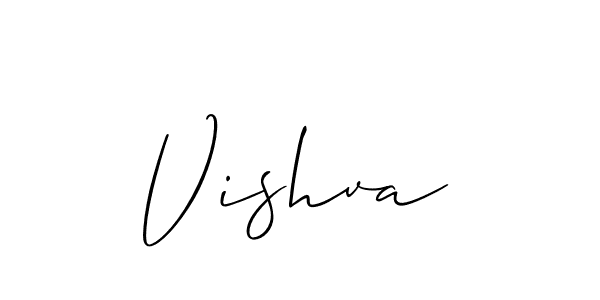 Use a signature maker to create a handwritten signature online. With this signature software, you can design (Allison_Script) your own signature for name Vishva. Vishva signature style 2 images and pictures png