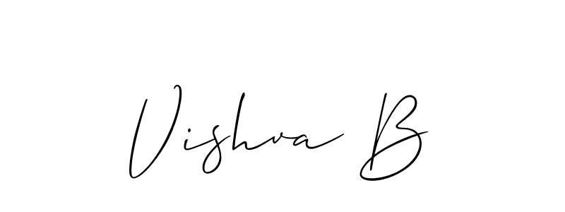 The best way (Allison_Script) to make a short signature is to pick only two or three words in your name. The name Vishva B include a total of six letters. For converting this name. Vishva B signature style 2 images and pictures png