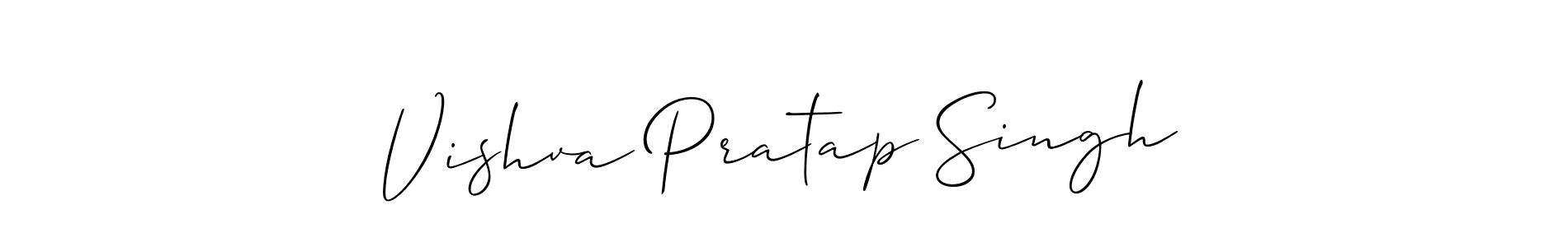 How to make Vishva Pratap Singh name signature. Use Allison_Script style for creating short signs online. This is the latest handwritten sign. Vishva Pratap Singh signature style 2 images and pictures png