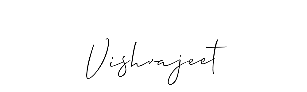 How to make Vishvajeet name signature. Use Allison_Script style for creating short signs online. This is the latest handwritten sign. Vishvajeet signature style 2 images and pictures png