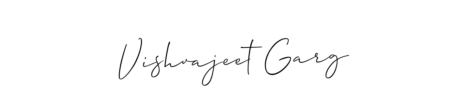 This is the best signature style for the Vishvajeet Garg name. Also you like these signature font (Allison_Script). Mix name signature. Vishvajeet Garg signature style 2 images and pictures png