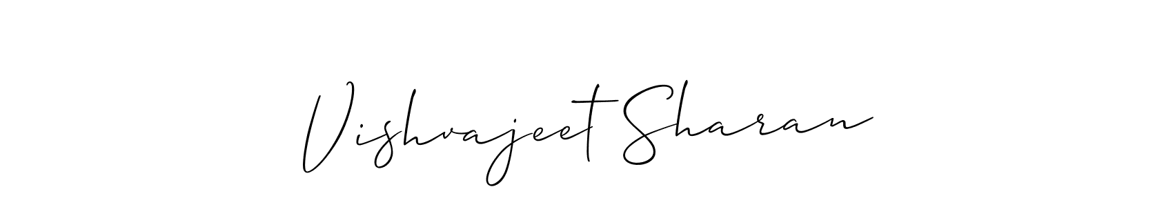 Allison_Script is a professional signature style that is perfect for those who want to add a touch of class to their signature. It is also a great choice for those who want to make their signature more unique. Get Vishvajeet Sharan name to fancy signature for free. Vishvajeet Sharan signature style 2 images and pictures png