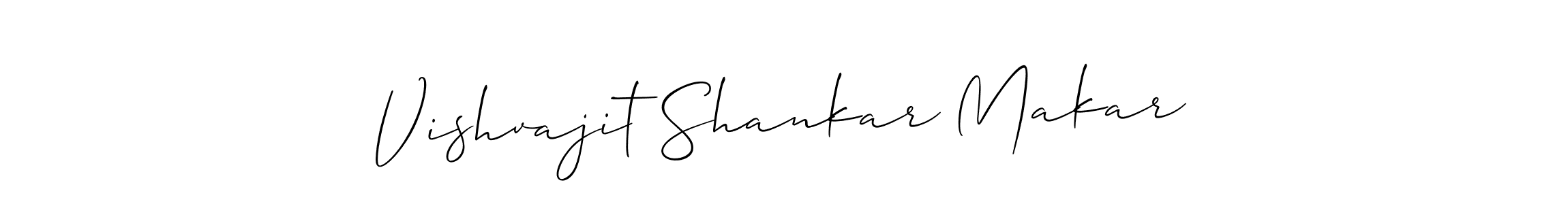 You should practise on your own different ways (Allison_Script) to write your name (Vishvajit Shankar Makar) in signature. don't let someone else do it for you. Vishvajit Shankar Makar signature style 2 images and pictures png