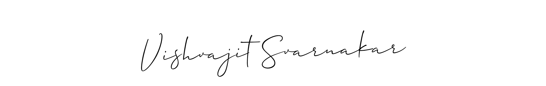 Design your own signature with our free online signature maker. With this signature software, you can create a handwritten (Allison_Script) signature for name Vishvajit Svarnakar. Vishvajit Svarnakar signature style 2 images and pictures png