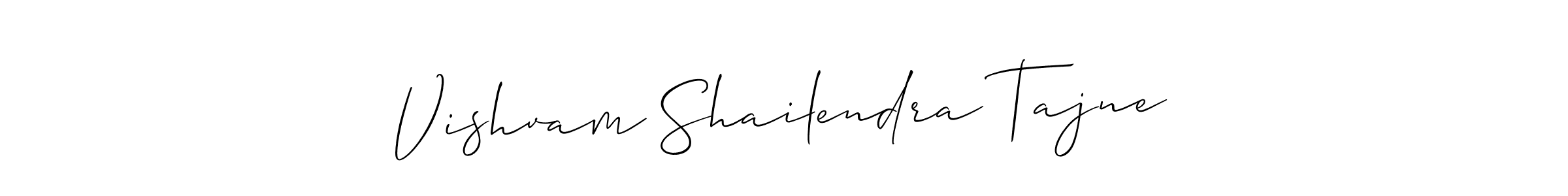 Check out images of Autograph of Vishvam Shailendra Tajne name. Actor Vishvam Shailendra Tajne Signature Style. Allison_Script is a professional sign style online. Vishvam Shailendra Tajne signature style 2 images and pictures png