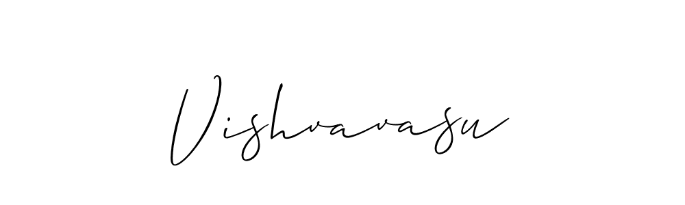 How to make Vishvavasu signature? Allison_Script is a professional autograph style. Create handwritten signature for Vishvavasu name. Vishvavasu signature style 2 images and pictures png