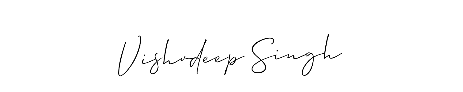 You should practise on your own different ways (Allison_Script) to write your name (Vishvdeep Singh) in signature. don't let someone else do it for you. Vishvdeep Singh signature style 2 images and pictures png