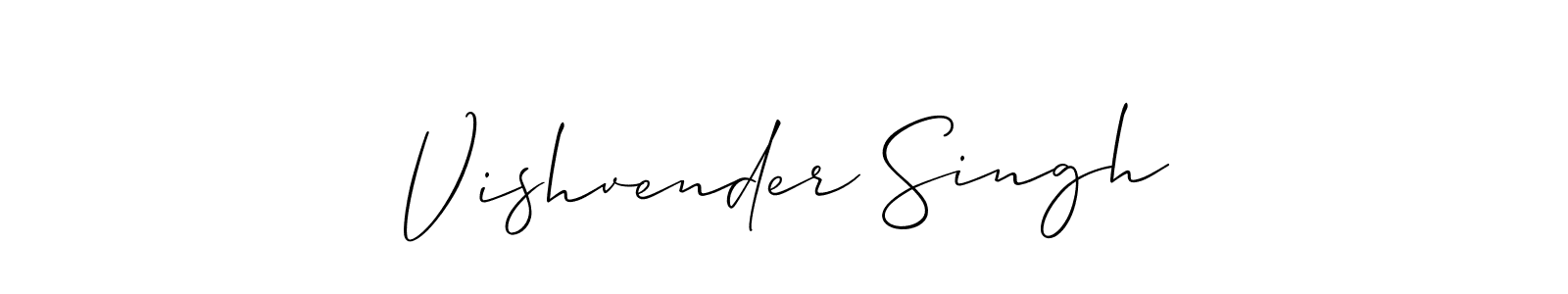 The best way (Allison_Script) to make a short signature is to pick only two or three words in your name. The name Vishvender Singh include a total of six letters. For converting this name. Vishvender Singh signature style 2 images and pictures png