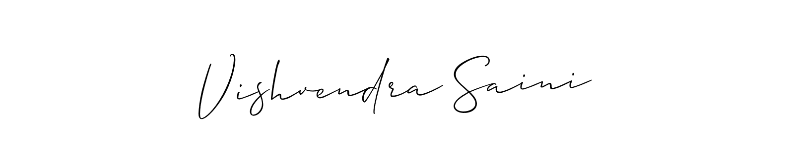 You should practise on your own different ways (Allison_Script) to write your name (Vishvendra Saini) in signature. don't let someone else do it for you. Vishvendra Saini signature style 2 images and pictures png