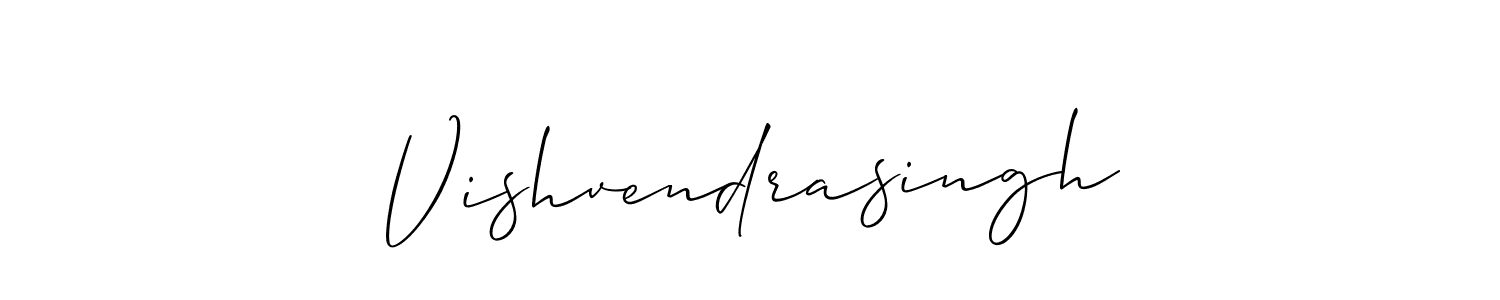 How to make Vishvendrasingh name signature. Use Allison_Script style for creating short signs online. This is the latest handwritten sign. Vishvendrasingh signature style 2 images and pictures png