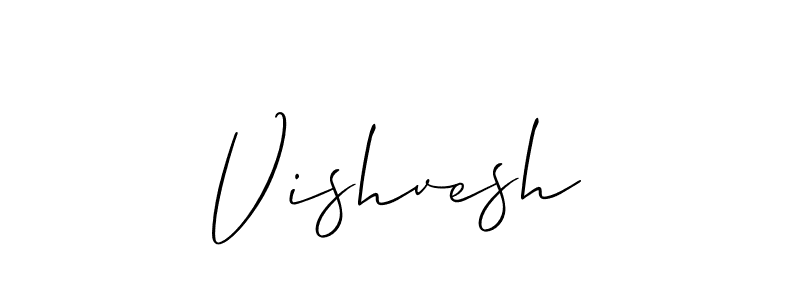 Create a beautiful signature design for name Vishvesh. With this signature (Allison_Script) fonts, you can make a handwritten signature for free. Vishvesh signature style 2 images and pictures png