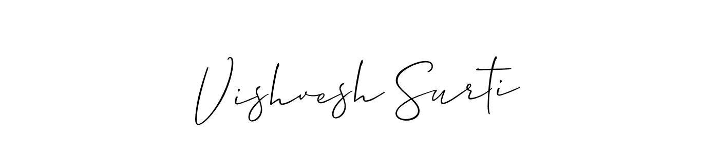 Use a signature maker to create a handwritten signature online. With this signature software, you can design (Allison_Script) your own signature for name Vishvesh Surti. Vishvesh Surti signature style 2 images and pictures png