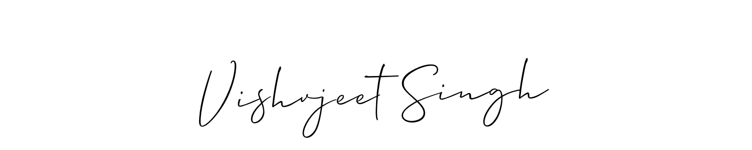 The best way (Allison_Script) to make a short signature is to pick only two or three words in your name. The name Vishvjeet Singh include a total of six letters. For converting this name. Vishvjeet Singh signature style 2 images and pictures png