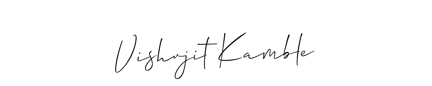 Make a beautiful signature design for name Vishvjit Kamble. With this signature (Allison_Script) style, you can create a handwritten signature for free. Vishvjit Kamble signature style 2 images and pictures png