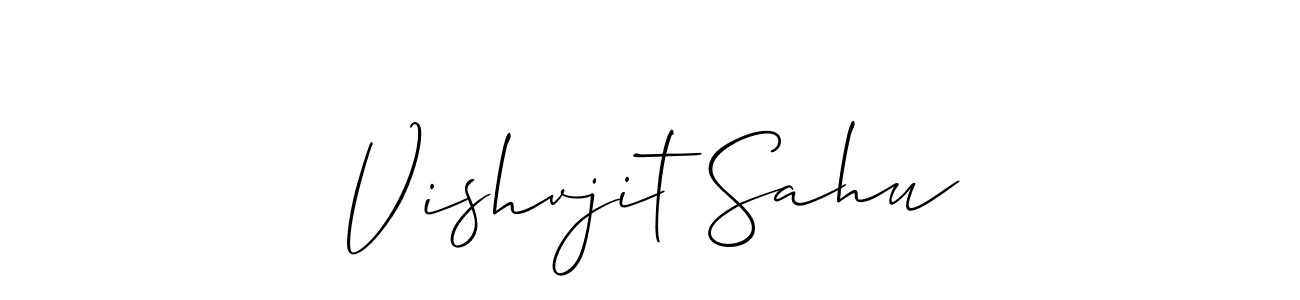 How to make Vishvjit Sahu signature? Allison_Script is a professional autograph style. Create handwritten signature for Vishvjit Sahu name. Vishvjit Sahu signature style 2 images and pictures png
