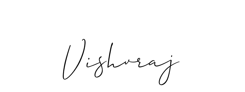 The best way (Allison_Script) to make a short signature is to pick only two or three words in your name. The name Vishvraj include a total of six letters. For converting this name. Vishvraj signature style 2 images and pictures png