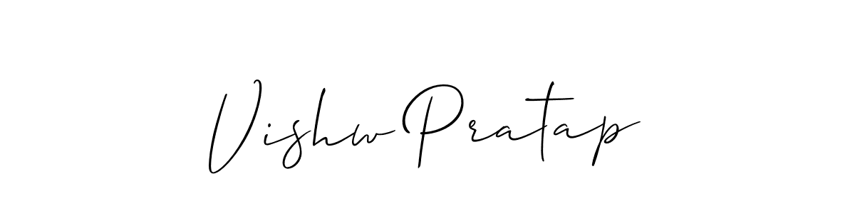 Use a signature maker to create a handwritten signature online. With this signature software, you can design (Allison_Script) your own signature for name Vishw Pratap. Vishw Pratap signature style 2 images and pictures png