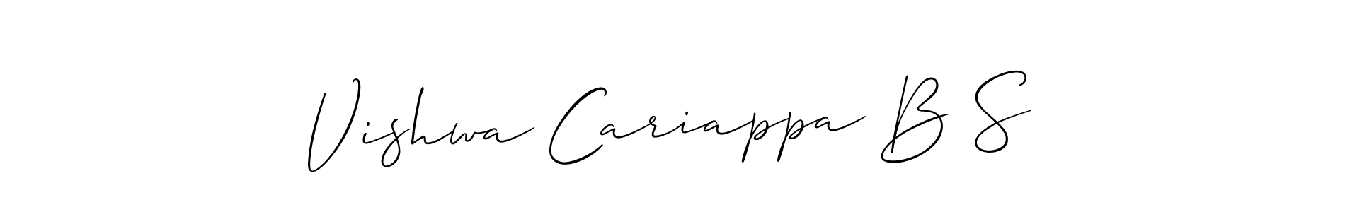 Design your own signature with our free online signature maker. With this signature software, you can create a handwritten (Allison_Script) signature for name Vishwa Cariappa B S. Vishwa Cariappa B S signature style 2 images and pictures png