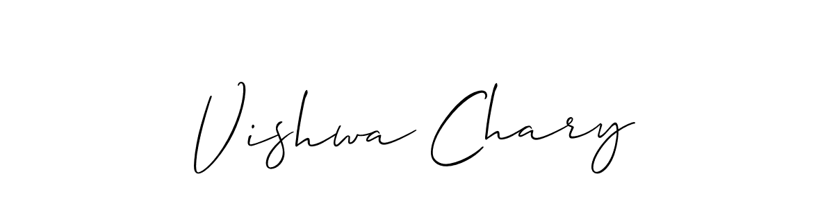 The best way (Allison_Script) to make a short signature is to pick only two or three words in your name. The name Vishwa Chary include a total of six letters. For converting this name. Vishwa Chary signature style 2 images and pictures png