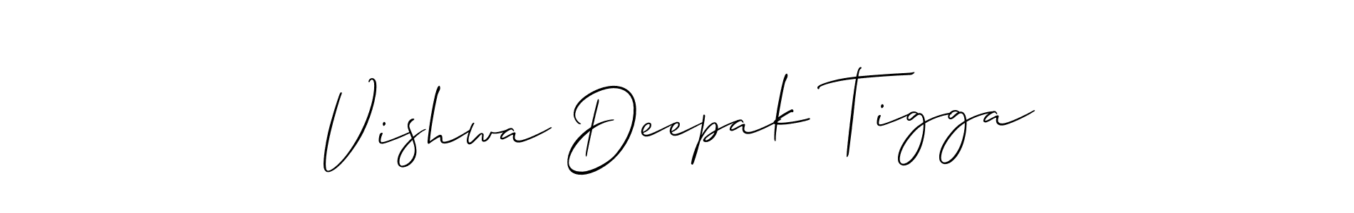 You should practise on your own different ways (Allison_Script) to write your name (Vishwa Deepak Tigga) in signature. don't let someone else do it for you. Vishwa Deepak Tigga signature style 2 images and pictures png