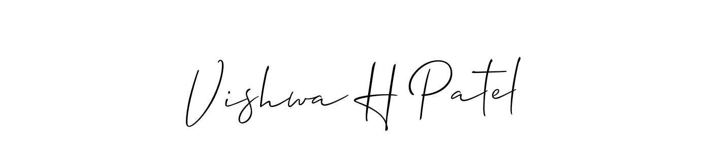 Use a signature maker to create a handwritten signature online. With this signature software, you can design (Allison_Script) your own signature for name Vishwa H Patel. Vishwa H Patel signature style 2 images and pictures png