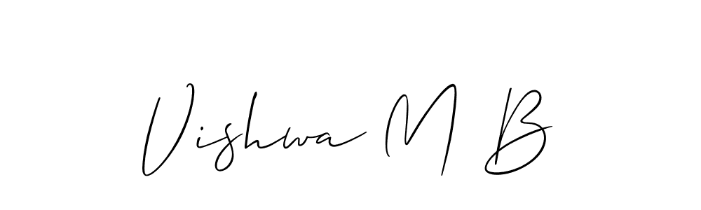 The best way (Allison_Script) to make a short signature is to pick only two or three words in your name. The name Vishwa M B include a total of six letters. For converting this name. Vishwa M B signature style 2 images and pictures png