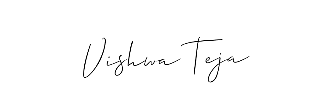 It looks lik you need a new signature style for name Vishwa Teja. Design unique handwritten (Allison_Script) signature with our free signature maker in just a few clicks. Vishwa Teja signature style 2 images and pictures png