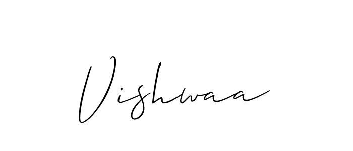 Use a signature maker to create a handwritten signature online. With this signature software, you can design (Allison_Script) your own signature for name Vishwaa. Vishwaa signature style 2 images and pictures png