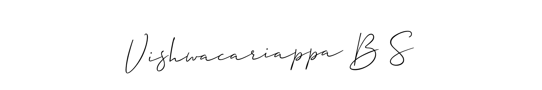 Similarly Allison_Script is the best handwritten signature design. Signature creator online .You can use it as an online autograph creator for name Vishwacariappa B S. Vishwacariappa B S signature style 2 images and pictures png