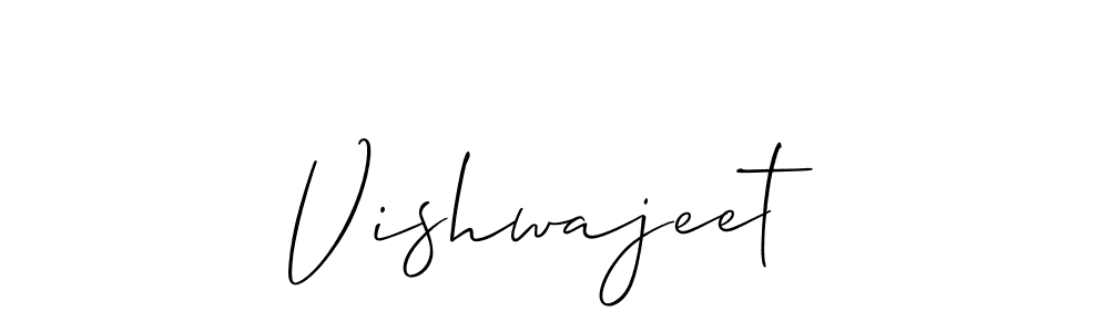 Also we have Vishwajeet name is the best signature style. Create professional handwritten signature collection using Allison_Script autograph style. Vishwajeet signature style 2 images and pictures png