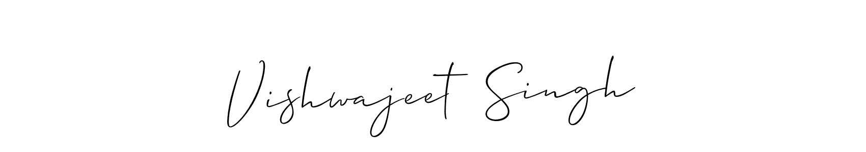 How to make Vishwajeet  Singh name signature. Use Allison_Script style for creating short signs online. This is the latest handwritten sign. Vishwajeet  Singh signature style 2 images and pictures png