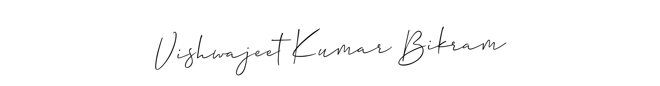 It looks lik you need a new signature style for name Vishwajeet Kumar Bikram. Design unique handwritten (Allison_Script) signature with our free signature maker in just a few clicks. Vishwajeet Kumar Bikram signature style 2 images and pictures png