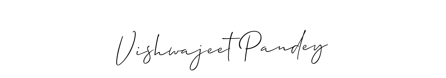 Also we have Vishwajeet Pandey name is the best signature style. Create professional handwritten signature collection using Allison_Script autograph style. Vishwajeet Pandey signature style 2 images and pictures png