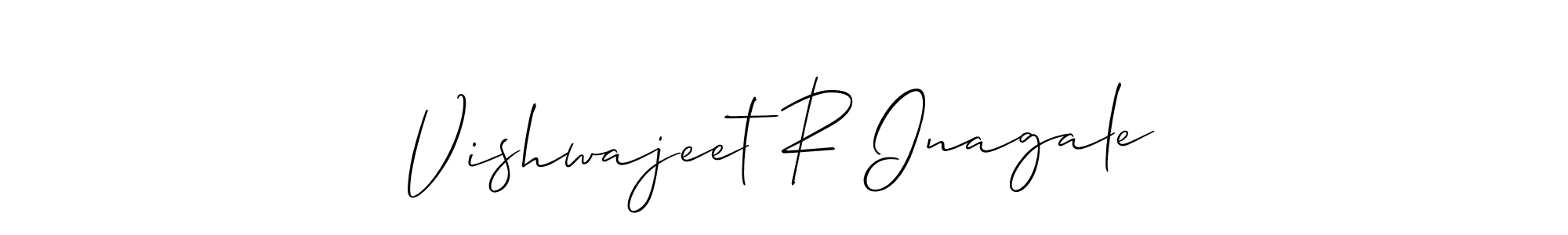 It looks lik you need a new signature style for name Vishwajeet R Inagale. Design unique handwritten (Allison_Script) signature with our free signature maker in just a few clicks. Vishwajeet R Inagale signature style 2 images and pictures png