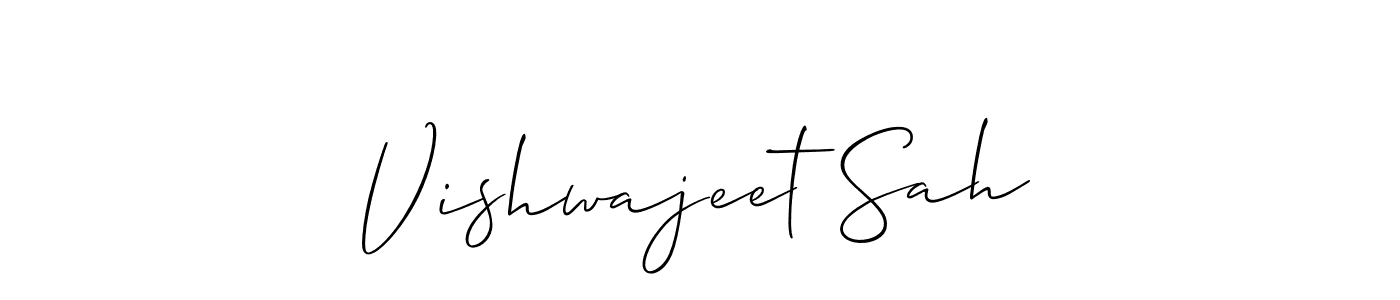 Use a signature maker to create a handwritten signature online. With this signature software, you can design (Allison_Script) your own signature for name Vishwajeet Sah. Vishwajeet Sah signature style 2 images and pictures png