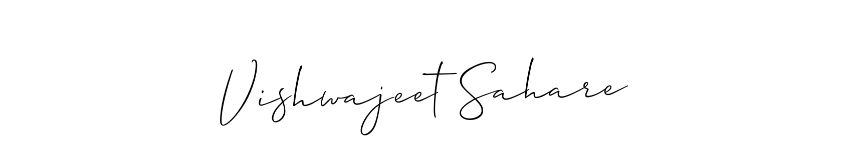 if you are searching for the best signature style for your name Vishwajeet Sahare. so please give up your signature search. here we have designed multiple signature styles  using Allison_Script. Vishwajeet Sahare signature style 2 images and pictures png