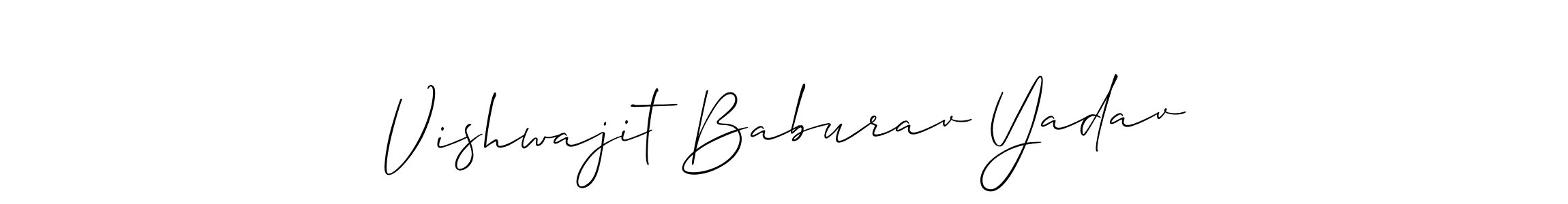 Make a short Vishwajit Baburav Yadav signature style. Manage your documents anywhere anytime using Allison_Script. Create and add eSignatures, submit forms, share and send files easily. Vishwajit Baburav Yadav signature style 2 images and pictures png